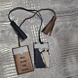 Black and Brown Luggage Tags with Tassels